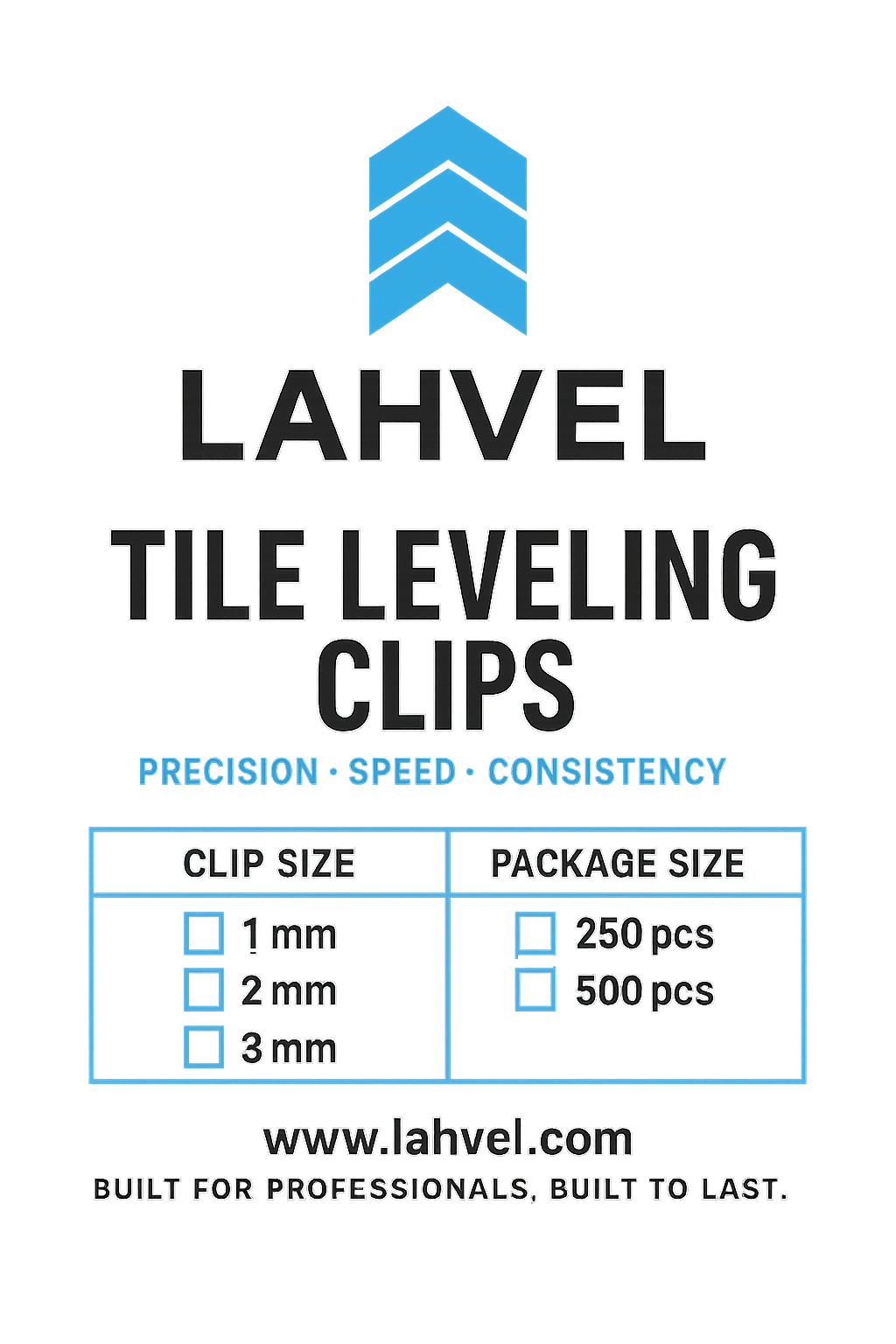 Lahvel Tile Leveling Clips – Professional Anti-Lippage System